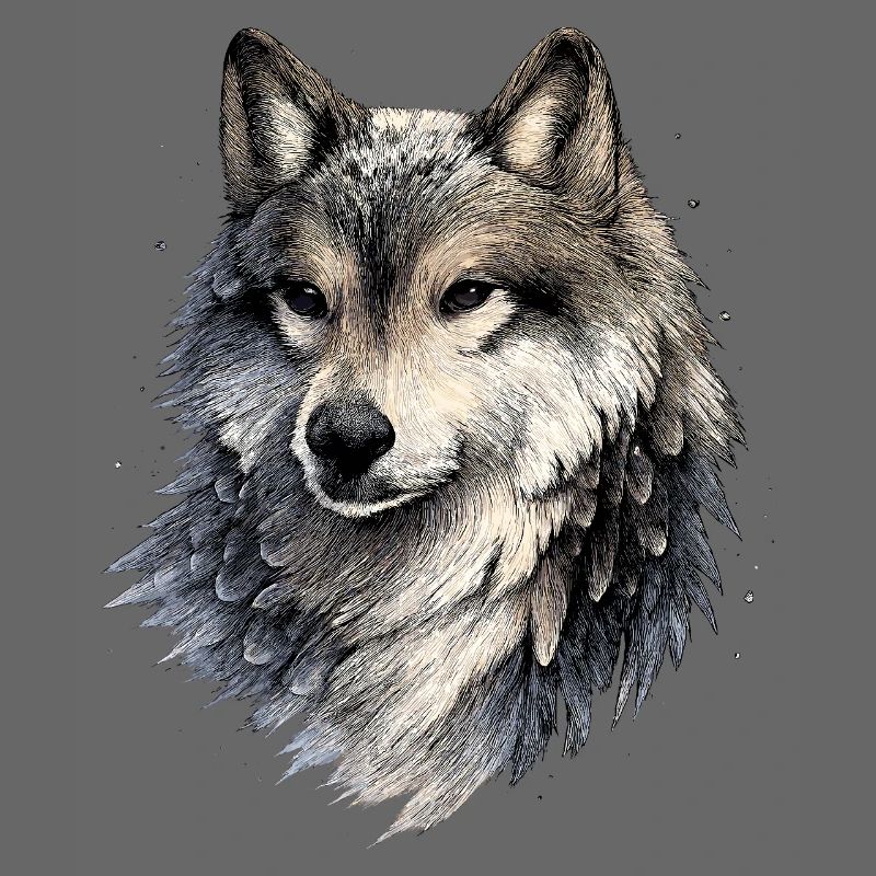 Nebelwolf dans le style aquarelle