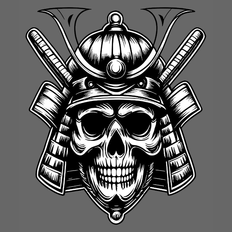 Schädel Samurai Krieger Emblem