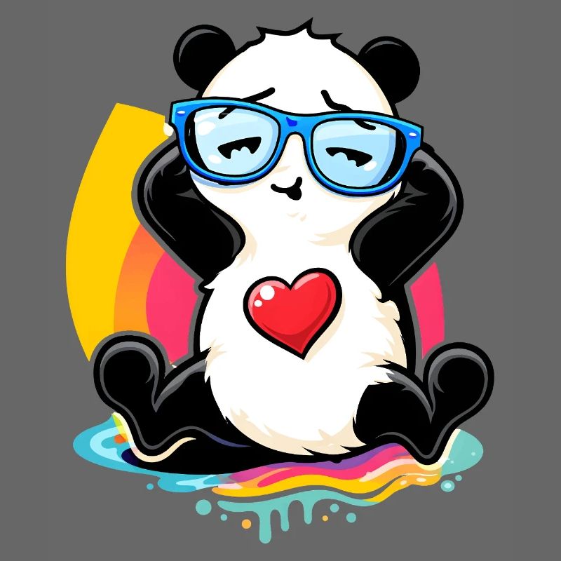 Relaxter Panda mit Sonnenbrille 
