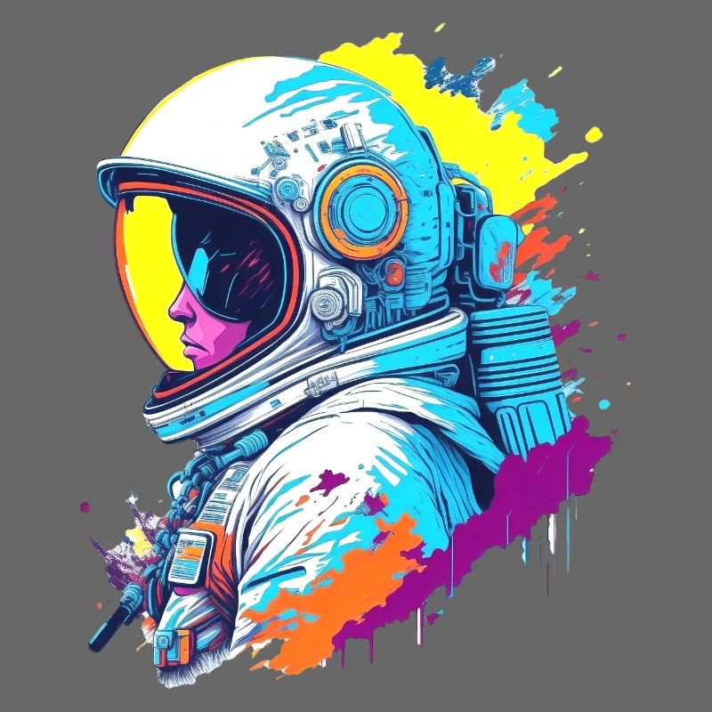 Astronaut Farbspritzer Illustration