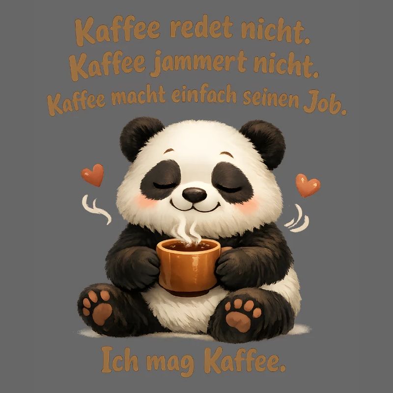 Panda Kaffee redet nicht lustiger Kaffee Spruch