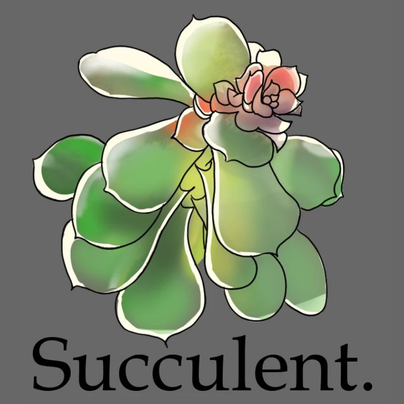 Succulente Fleur Aquarelle