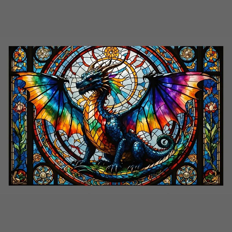 Drache im Glasart stil