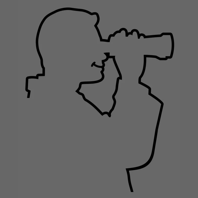 A man looks through his binoculars