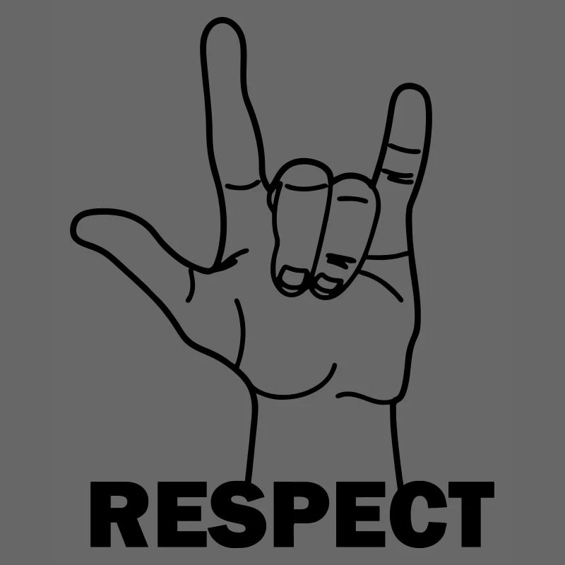 Hand gesture respect with text RESPECT