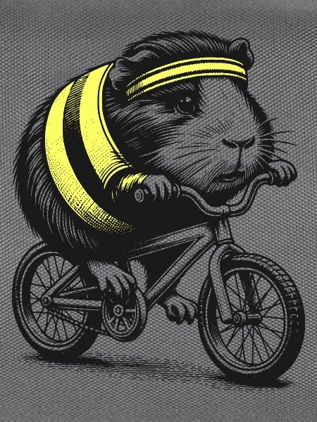 Radfahrendes Meerschweinchen