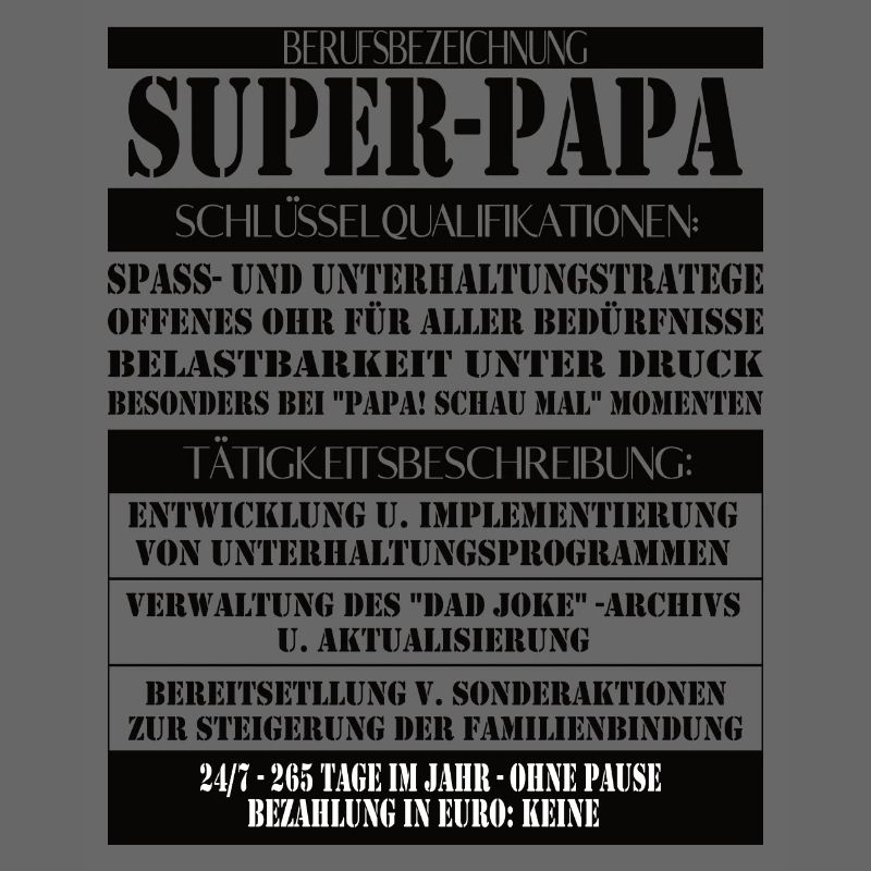 Super Papa – Description du poste avec humour