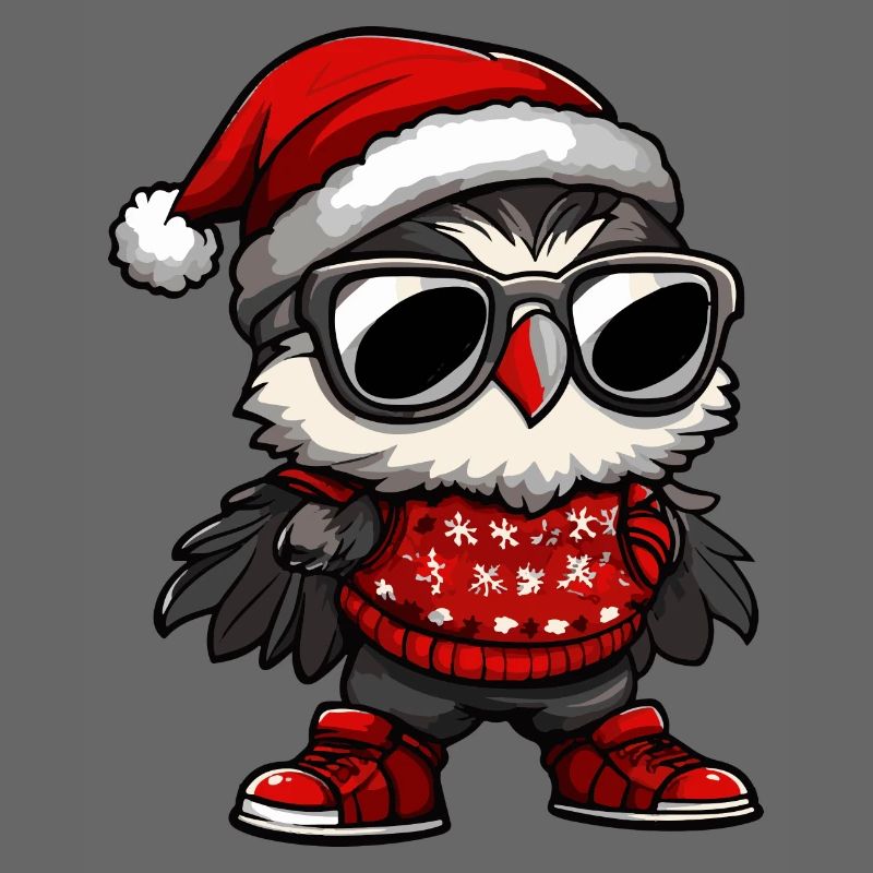 Eule Weihnachten Cool X-Mas