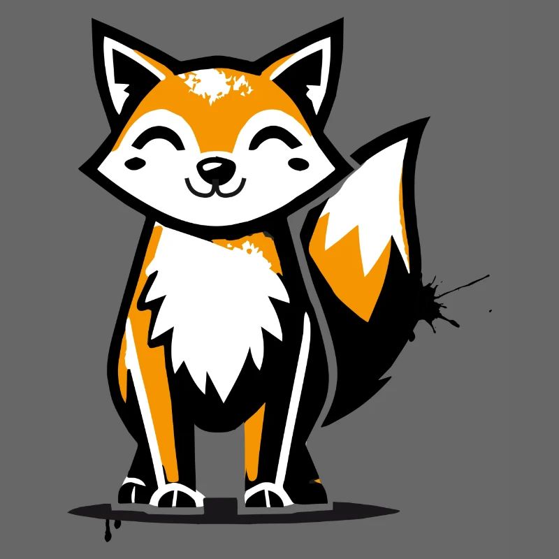 Modern fox in stencil graffiti design