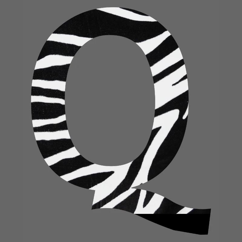 Buchstabe q zebra