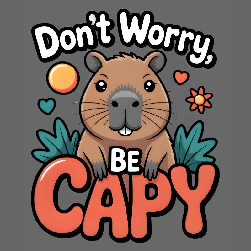 Whimsical Capybara Cheer Illustration