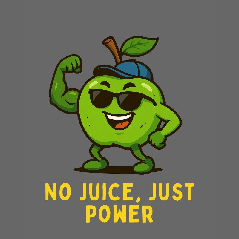 Pomme avec des muscles - Pas de jus, juste de la puissance