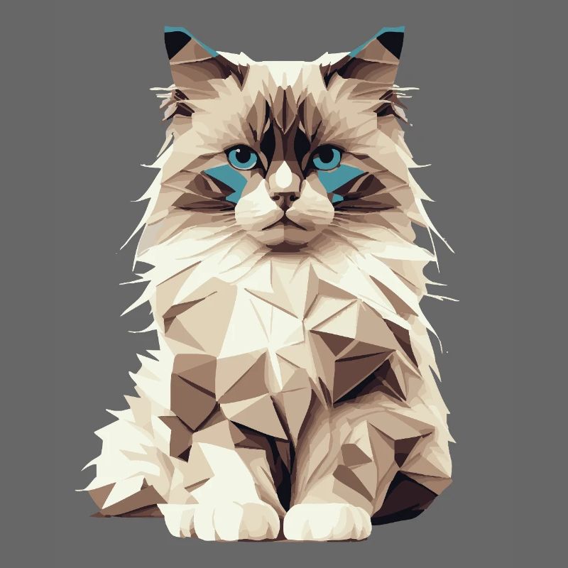 Chat géométrique – Motif de chat élégant en polygone