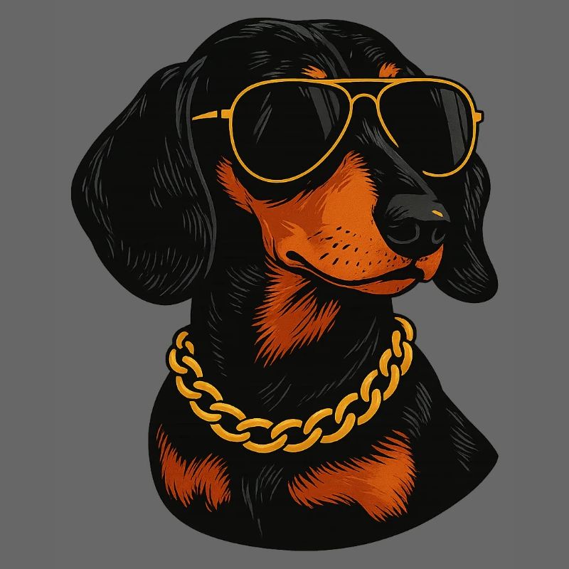 Teckel en lunettes de soleil blings