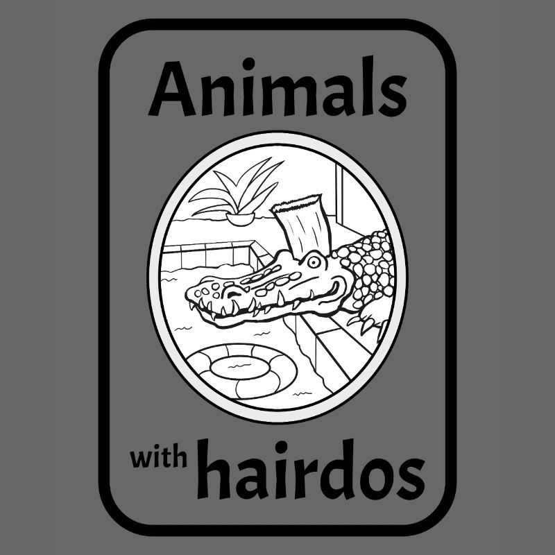 Crocodile avec coiffure