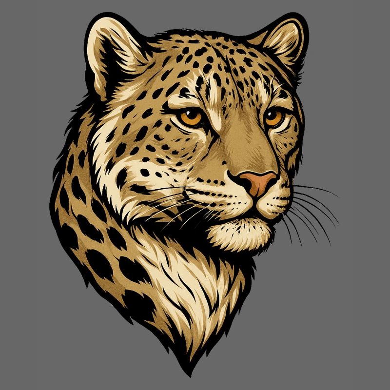 Illustration de tête de léopard