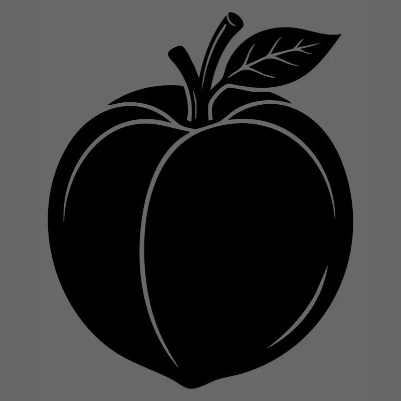Pfirsichfrucht-Silhouette
