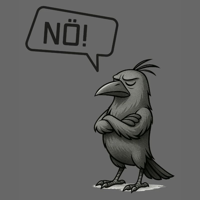 Nö! Krähe – Stures Tier Statement Design
