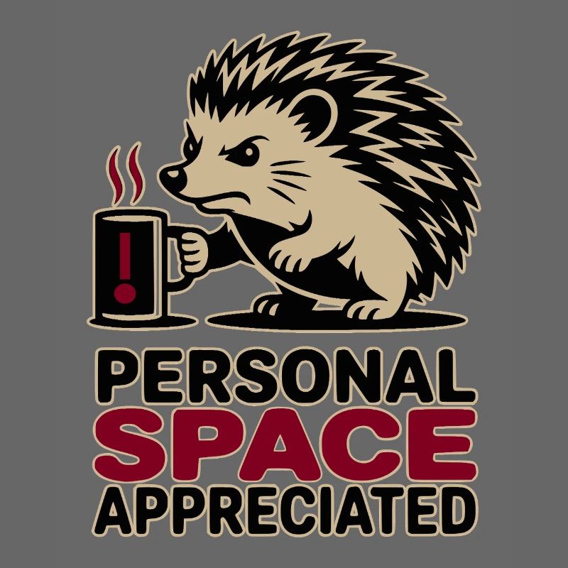 Grumpy Hedgehog Persönlicher Raum Introvertierter Kaffee