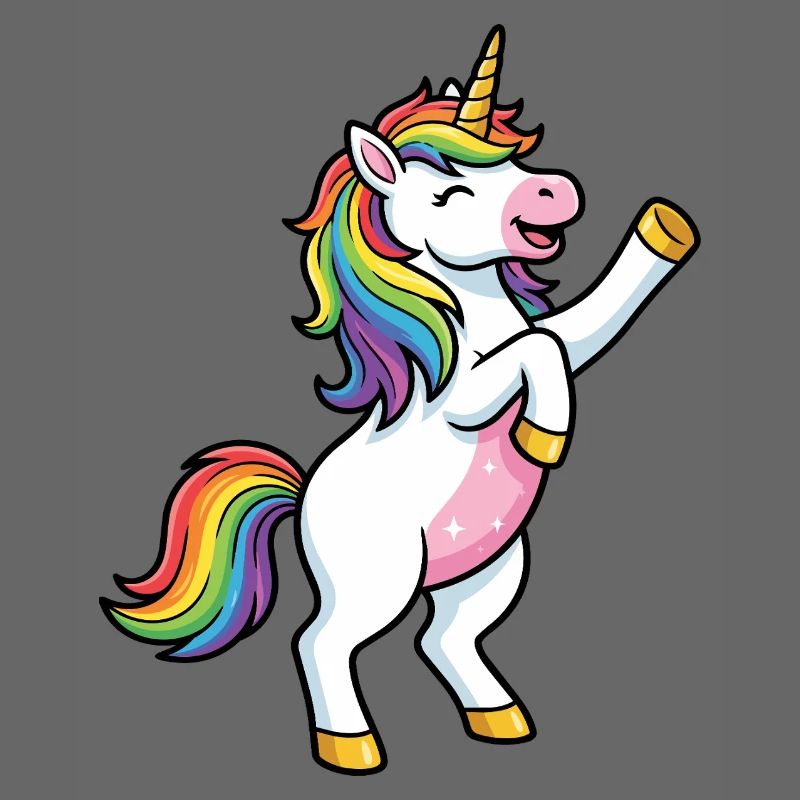 Regenbogen-Einhorntanz