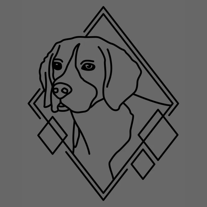 Beagle en forme géométrique - Conception d’art au trait