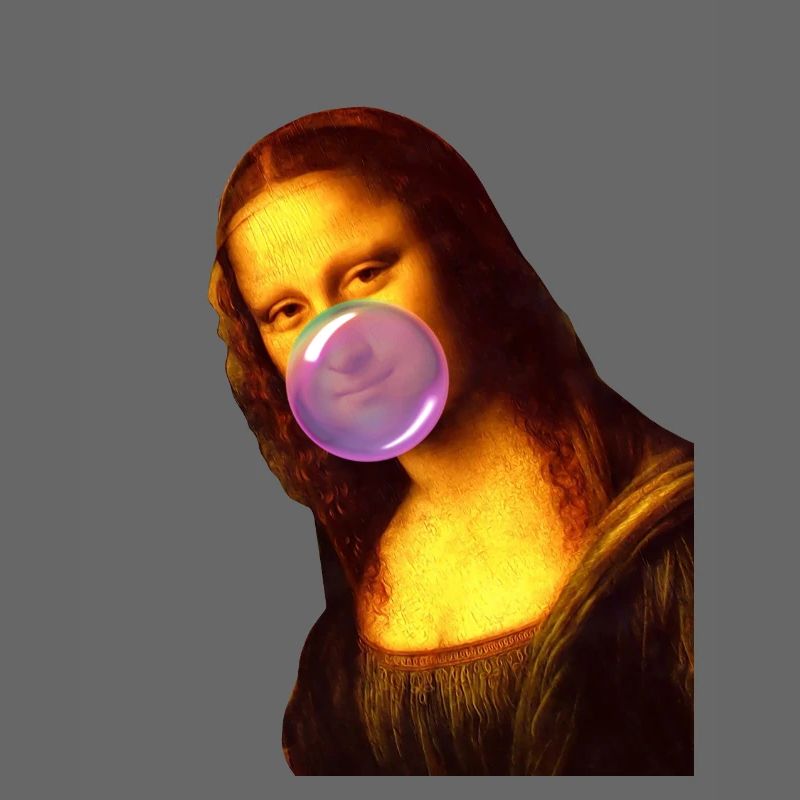 Mona Lisa Chewing gum Bubble