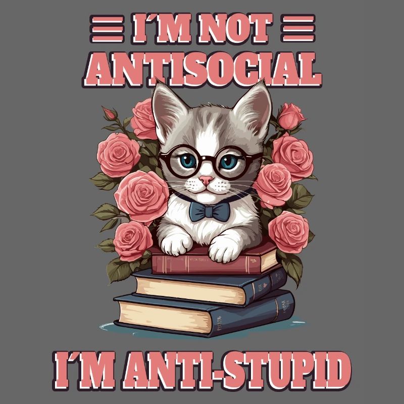 Schlaue Katze mit Lesebrille