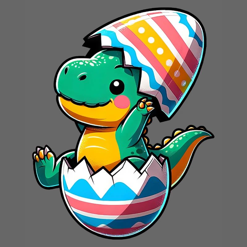 T-Rex Dino comme œuf de Pâques, coquilles d’œufs maladroites