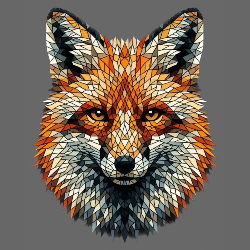 Fuchs im Mosaik-Stil