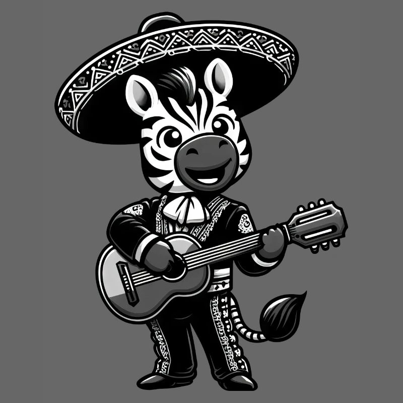 Cinco de Mayo Zebra: Mariachi in black and white