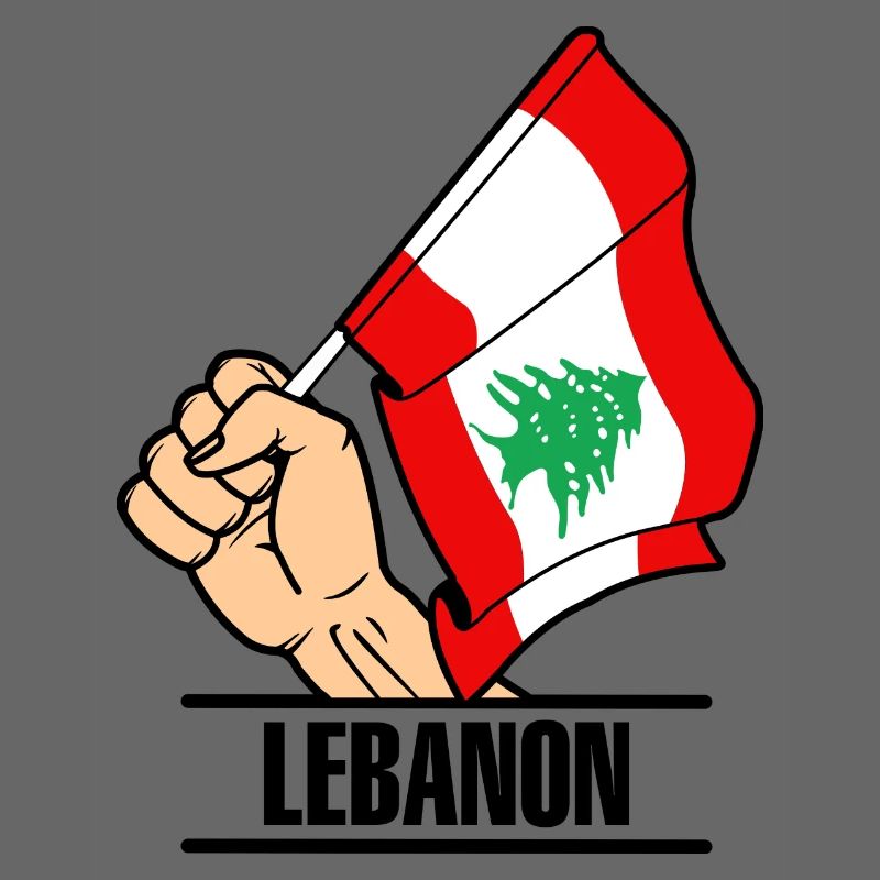 Flagge Libanon faust text LIBANON