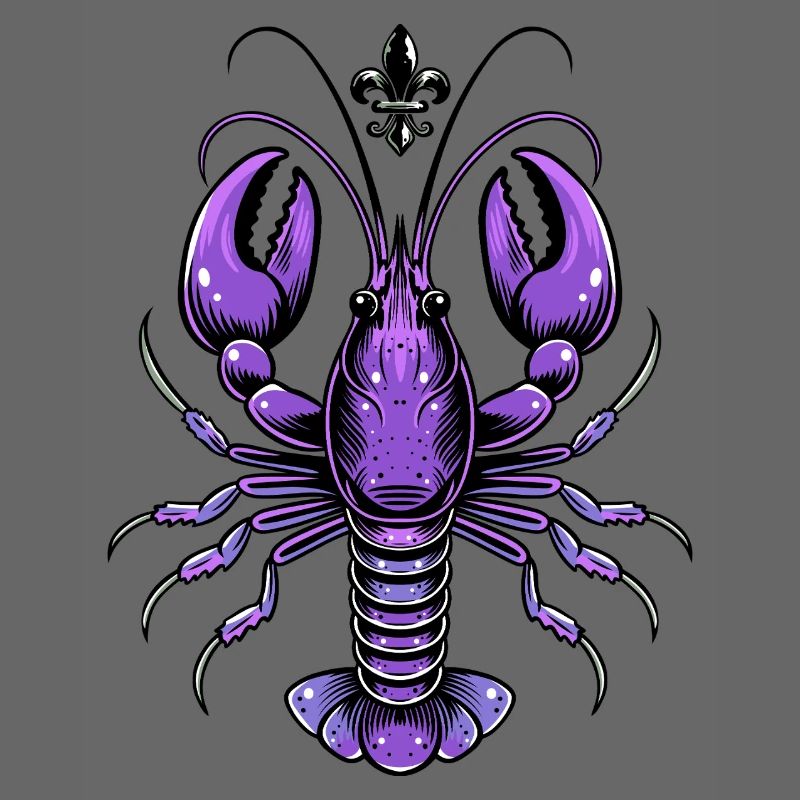 Mardi Gras Languste mit Fleur-de-Lis Design