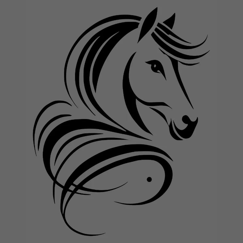 Dessin abstrait de cheval stylisé