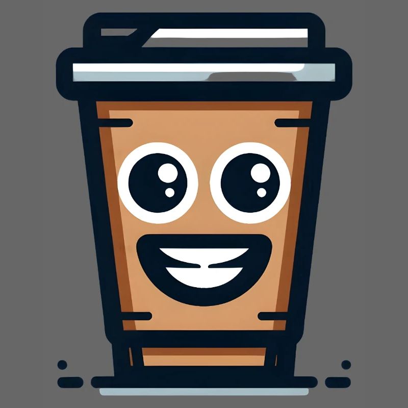 Fröhliche Kaffeetasse Illustration