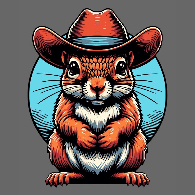 Squirrel with cowboy hat