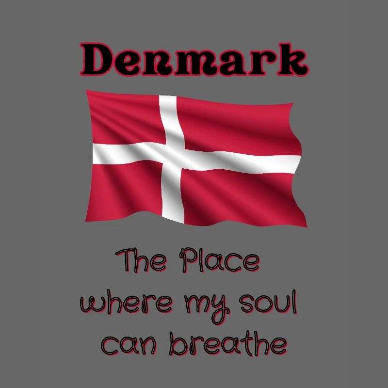 Drapeau du Danemark avec cœur et texte