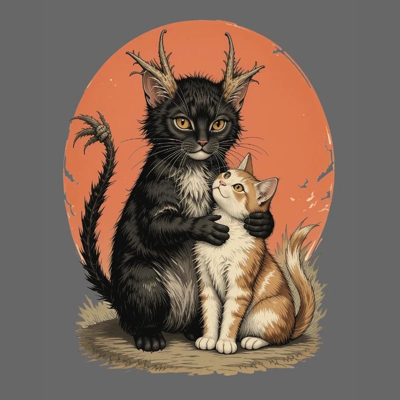 Compagnons chats à bois