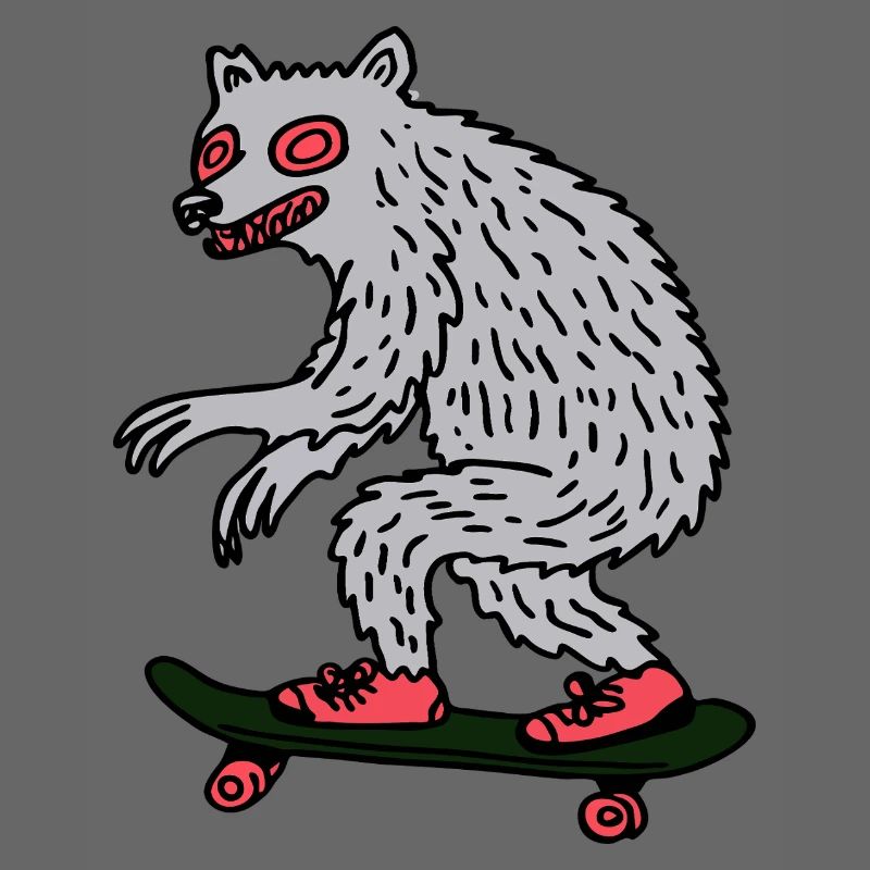 Mondschein-Werwolf-Skateboarder