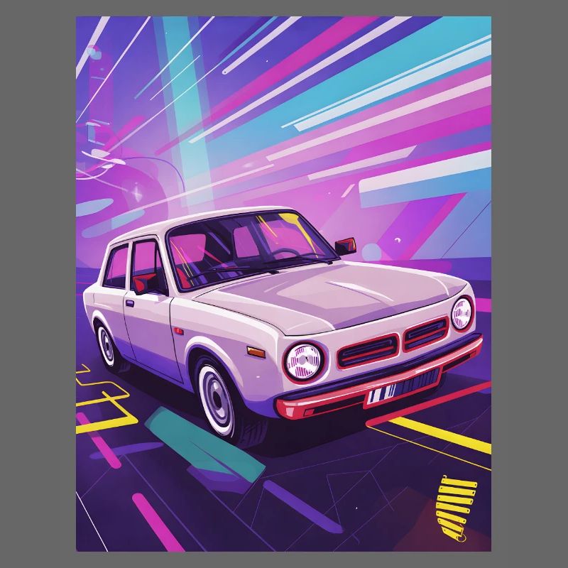 Synthwave Auto dans un style rétro