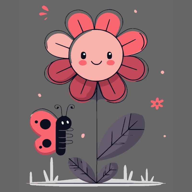 Flower with butterfly