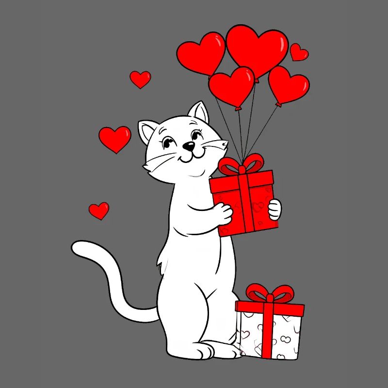 Katze am Valentinstag