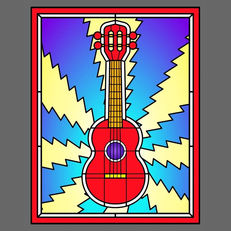 Buntglas-Akustikgitarre