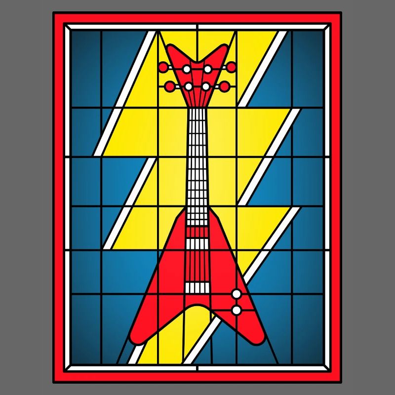 Glasmaleri-Gitarre mit Blitz