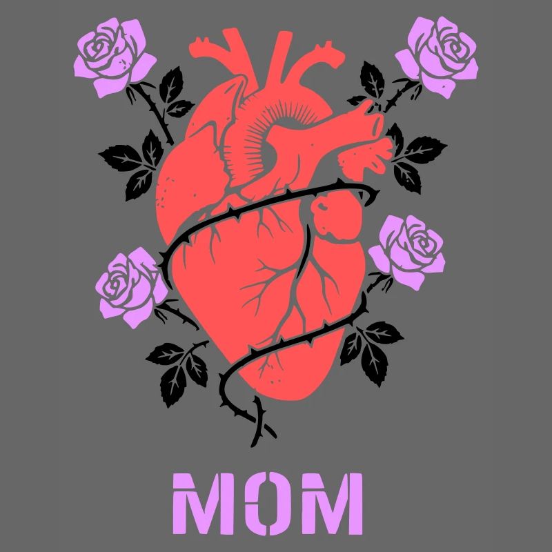 Anatomisches Herz Rosen Mom