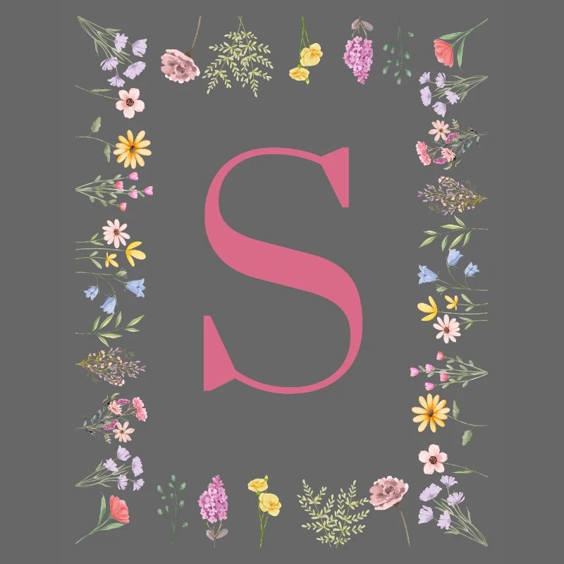 Initial S Blumenmonogramm