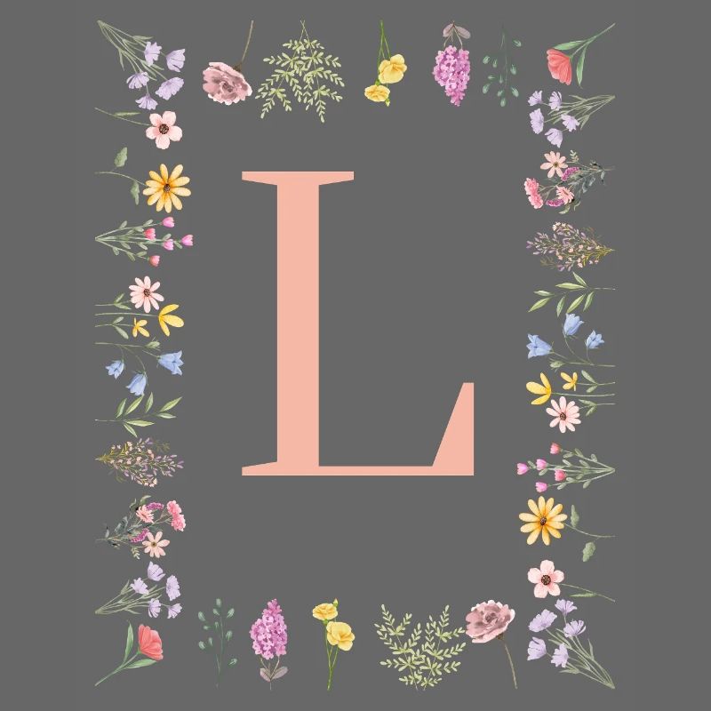 Initiales florales « L », lettres monogrammes