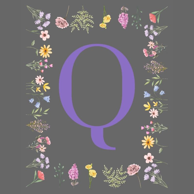 Monogramme « Q », initiales florales