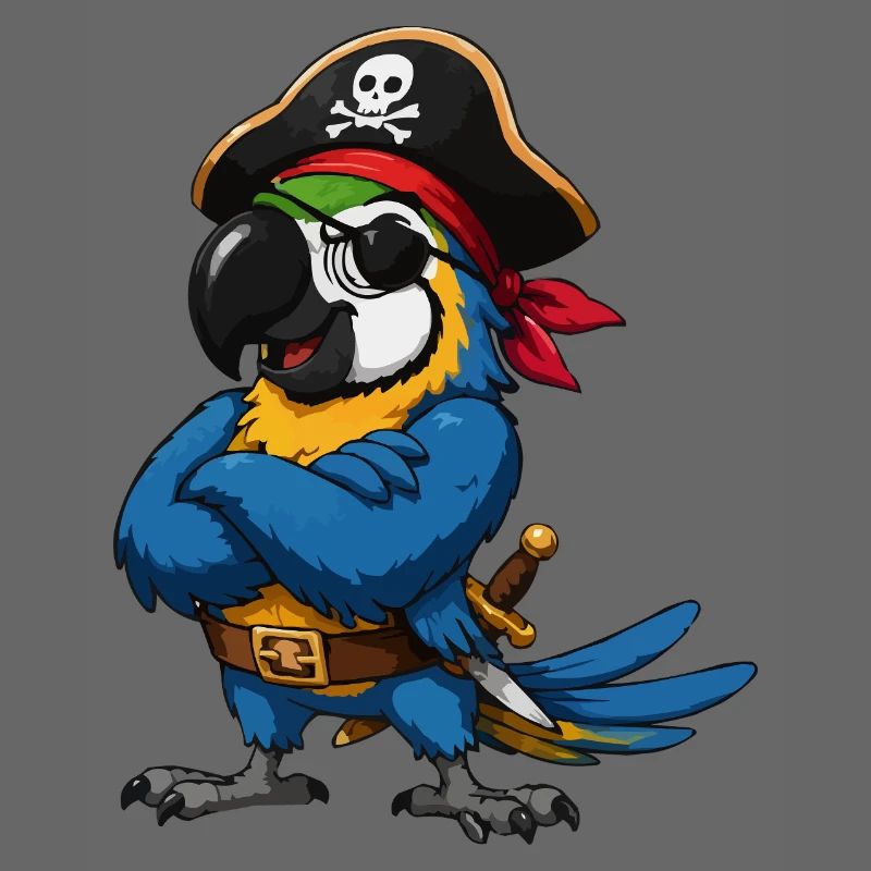 Piratenvogel mit Augenklappe