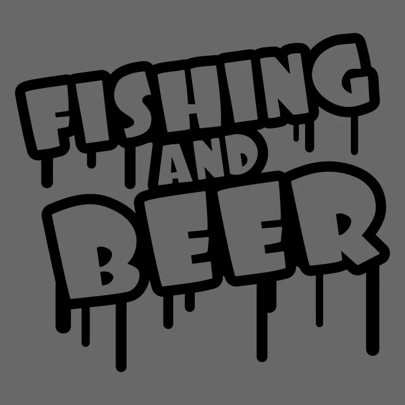 Fishing And Beer Graffiti