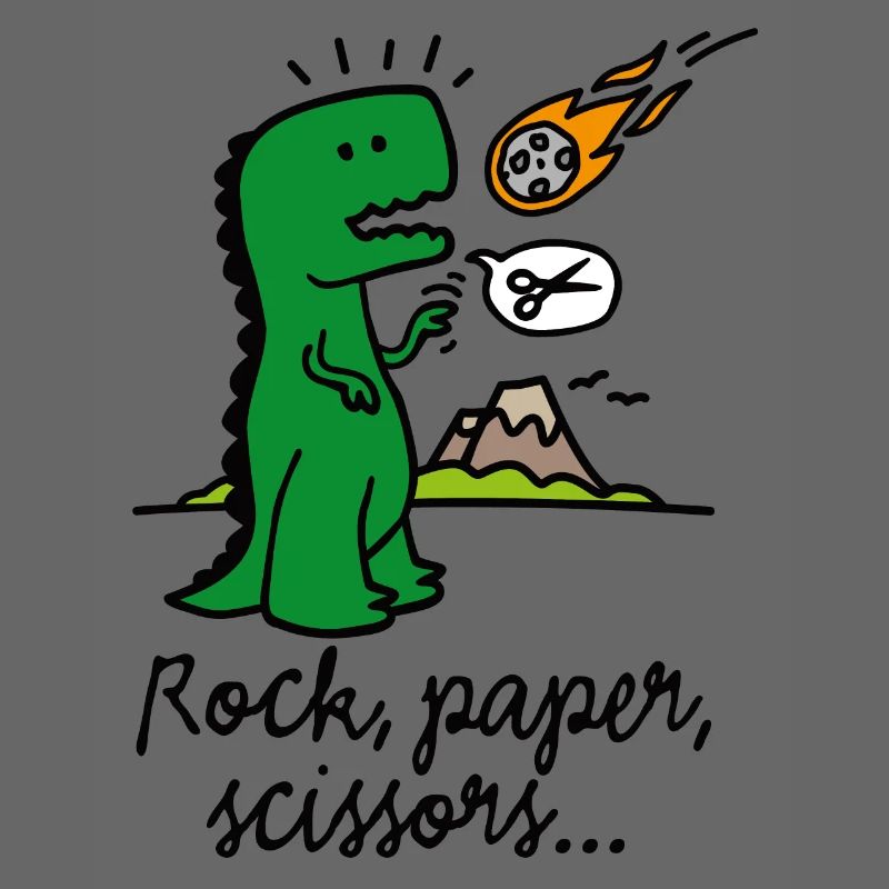 Ciseaux en papier de roche T-rex drôle de comète de dinosaure